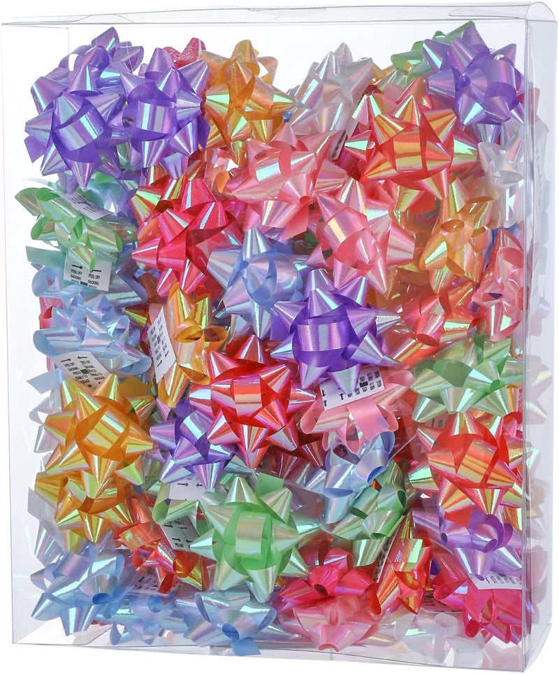 DYSHIPEN 100Pcs Small Star Bows for Gift Wrapping and Presents,Multiple coClour Christmas Bows,Birthdays, Weddings or Other Holidays. (Style6) - Image 5